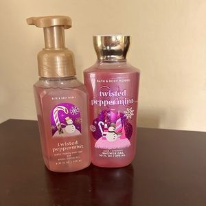 Twisted Peppermint foaming hand soap and shower from Bath and Body Works